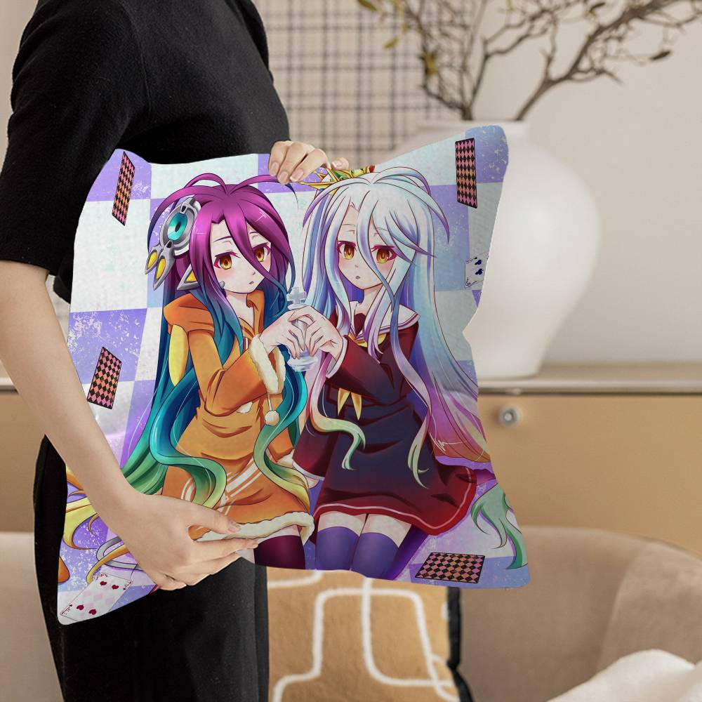 Game No Game No Life Cushion Cover Pillowcase Upholstery Sofa Throw Pillow Home Decor Pillowcas