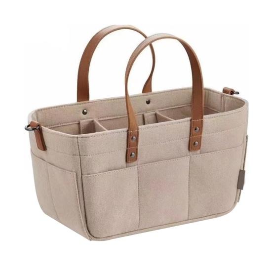 Babybleieveske Organizer Filtmateriale Stor Kapasitet Justerbar Plassoppsett Funksjonell Babyutstyrsorganisator