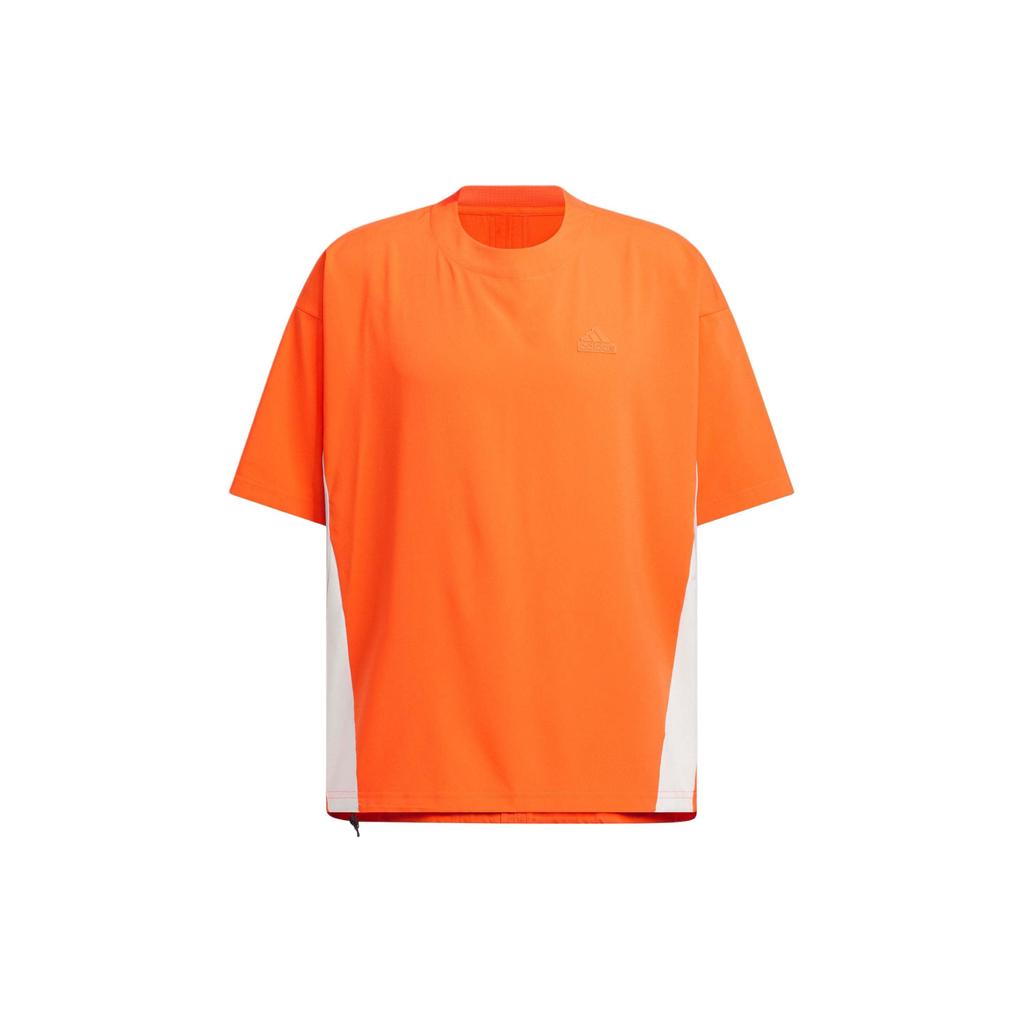Adidas Future Style Short Sleeve T-Shirt With Brand Logo Color Block Men Tops Half-Shock-Orange JI9907