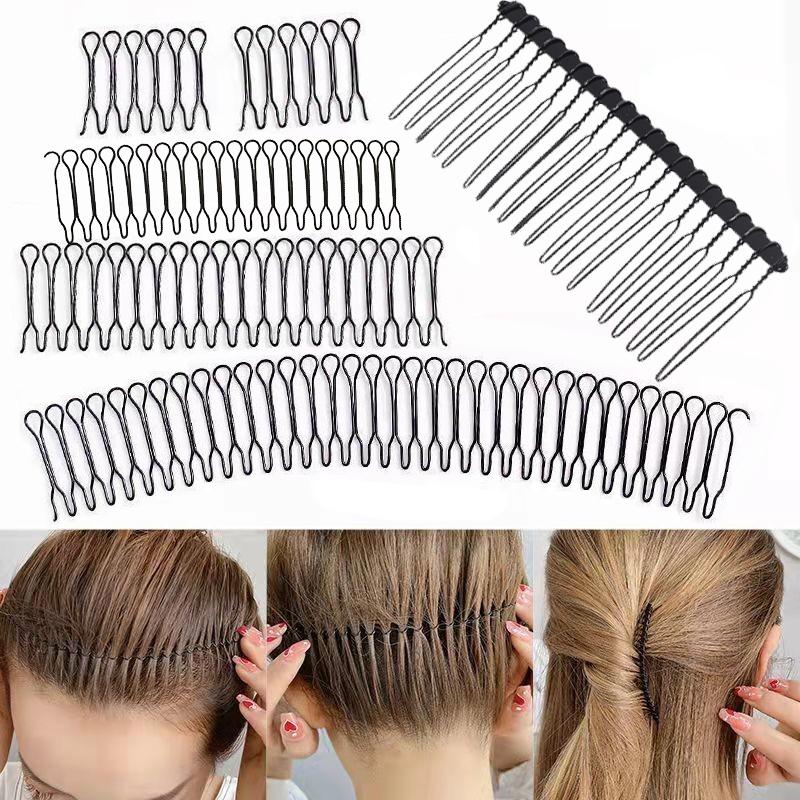 

5PCS Invisible Broken Hair Hairpin Adult Tiara Tools Roll Curve Needle Bangs Fixed Insert Comb Professional Styling Accessories