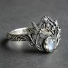 New Inlaid Opal Ring, Ancient Silver Dragonfly Shape, Retro Jewelry, Daily Accessories.