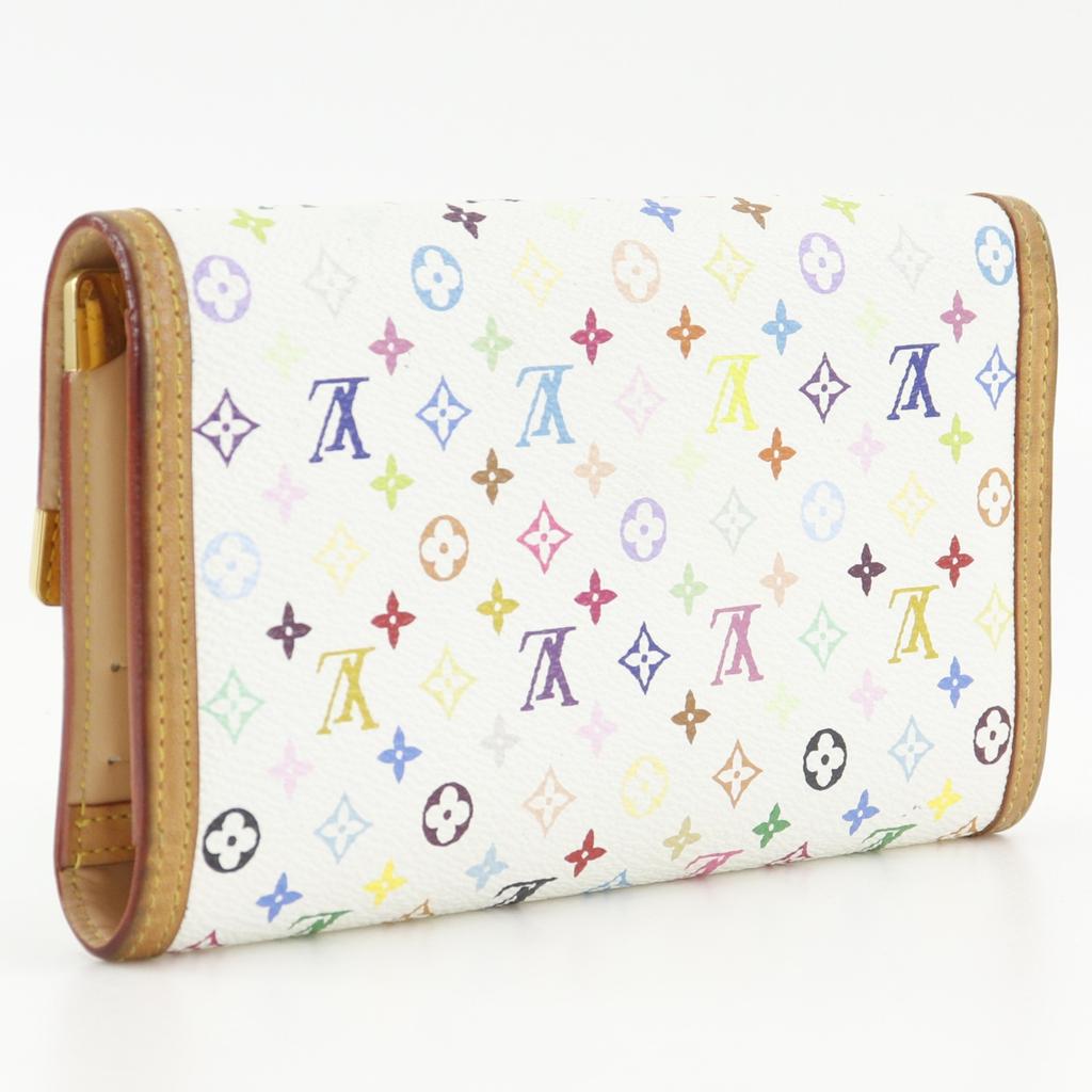 Louis Vuitton Porte Tresor International Purse M92659 Three Fold Bron Monogram Multicolor Women Used
