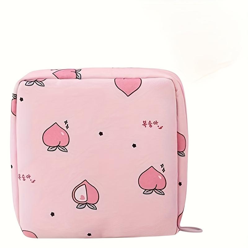 Large Capacity Portable Cactus Print Sanitary Napkin Storage Bag