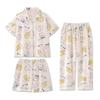 Chiikawa Pajamas Three-piece Set Summer Women's Short-sleeved Trousers Cute Usaki Small Eight Loungewear Spring and Autumn