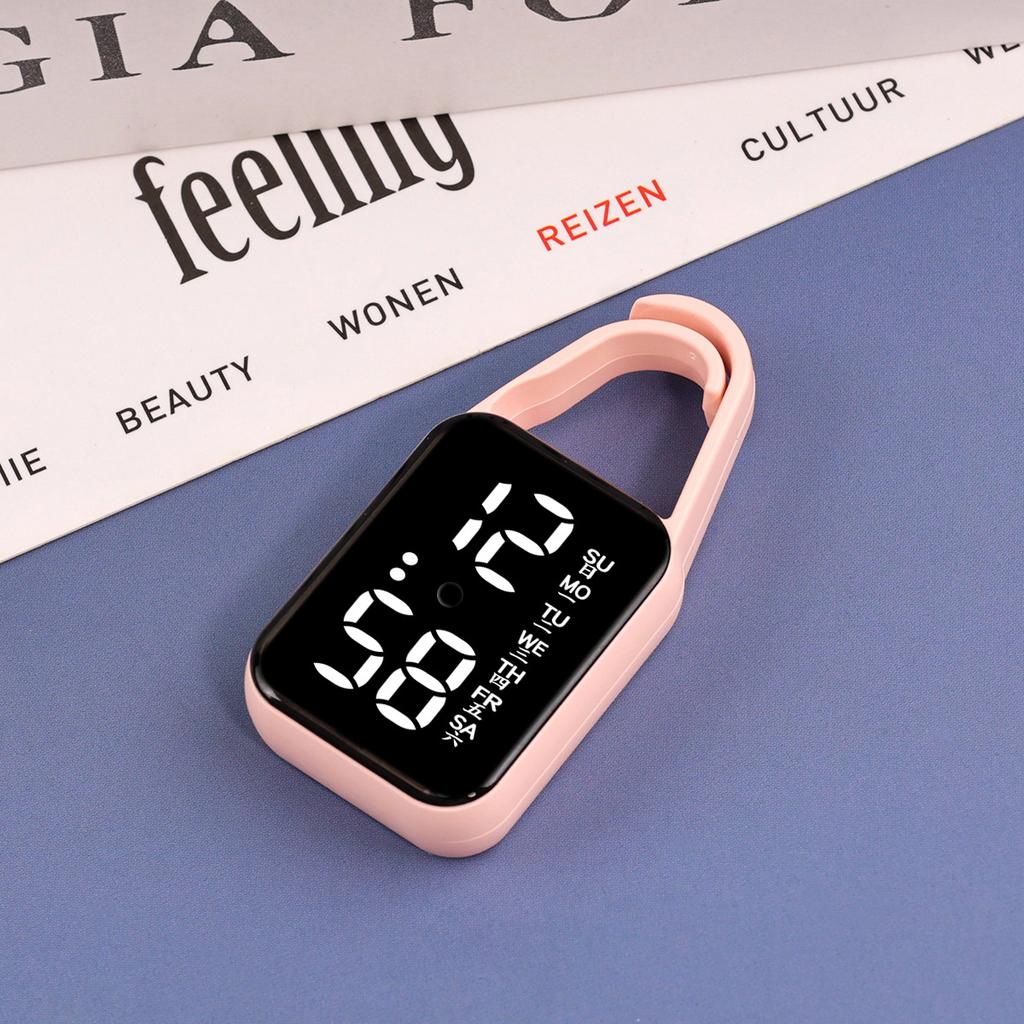 1-2PC Keychain LED Digital Electronic Watch Night Light Touch Digital Watch Students Luminous Keychain Pocket Watch Kids Gifts