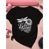 European Sizes Dragonfly Flower Believe Women's Sports Short Sleeve T-Shirt