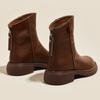 Ankle Boots for Women Winter Boots 2026 Autumn New Leather Retro Women's Boots Rear Zipper Casual Women's Shoes