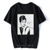Audrey Hepburn Pali Cool Dziewczyny Damska Harajuku Koreańska Czarna Koszulka Unisex Krótki Rękaw Bawełniana Koszulka Hipster Topy Streetwear