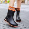 2025 Rain Shoes Women Adult Short Water Shoes Anti-slip Rain Boots Outside Water Thickened Kitchen Work Waterproof Simple