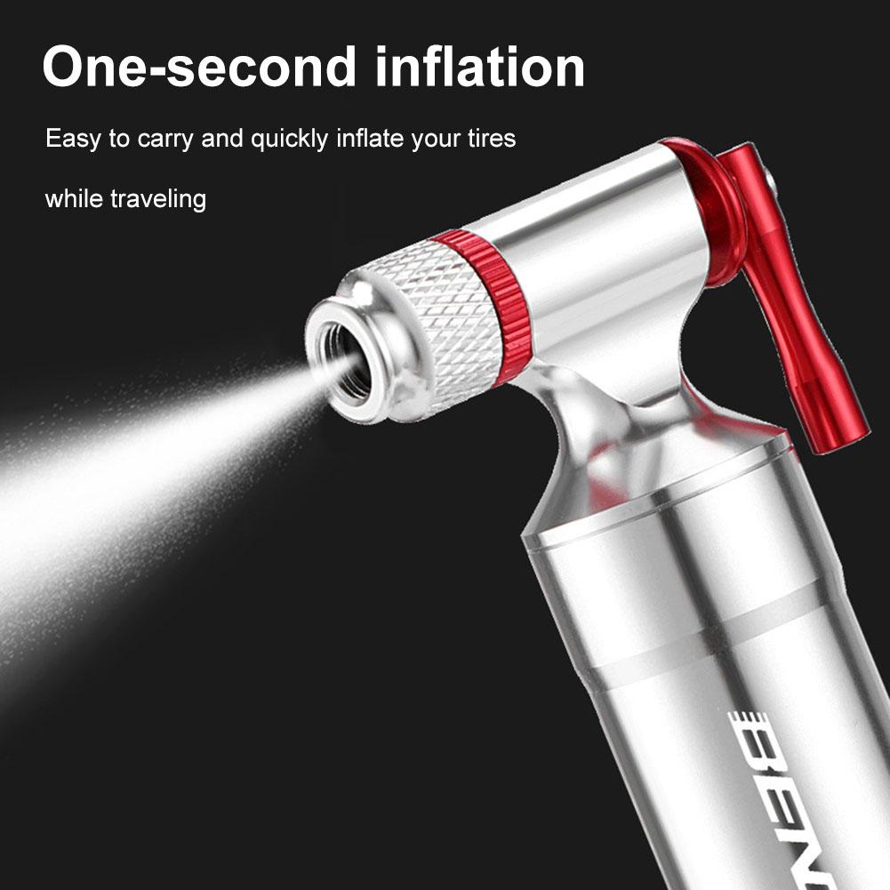 Portable Bike Pump CO2 Air Inflator Schrader & Presta Valve Mini Bicycle Fast Pump Tire Inflation Nozzle Bicycle Accessories