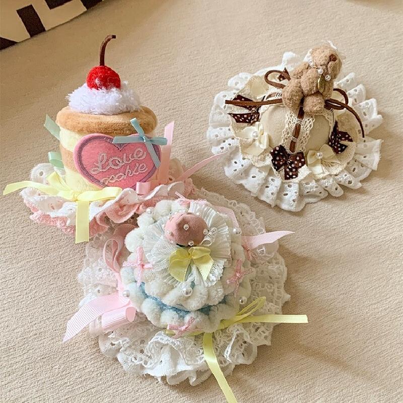 Cute Pink Cherry Cake Hat Hairpin Girl Heart Party Atmosphere Photo Decoration Props Birthday Headdress Gift
