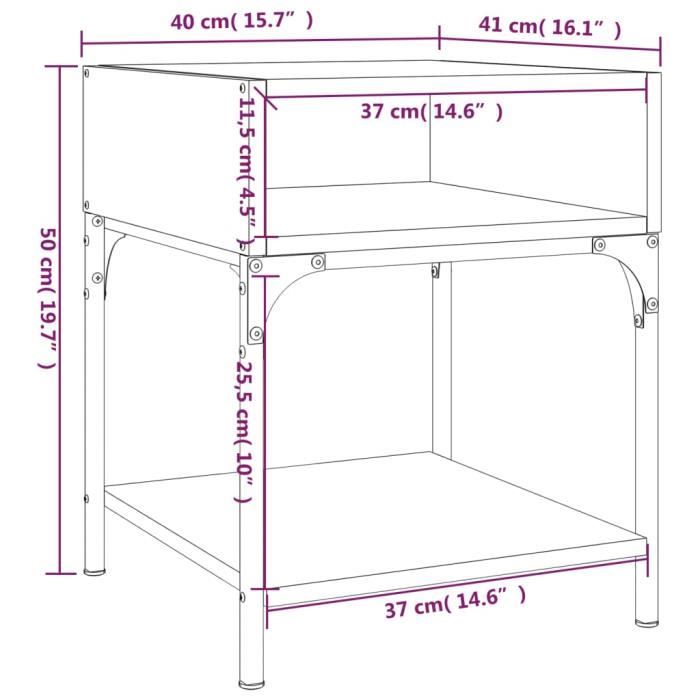 VidaXL Tables de chevet 2 pcs chêne sonoma 40x41x50 cm bois ingénierie 825876