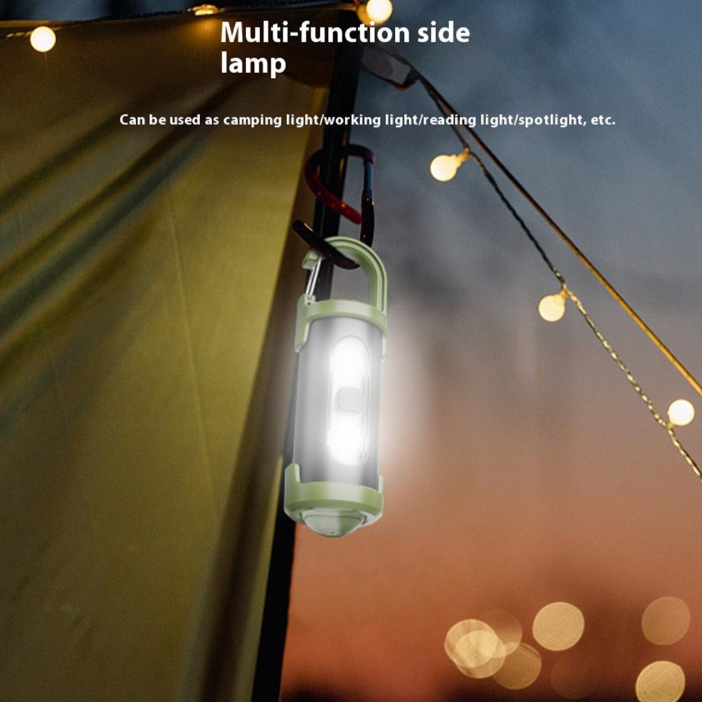 Mini Flashlight Multifunctional COB LED Keychain Flashlight 4 Light Modes Ultralight Camping Flashlight for Outdoor Emergency