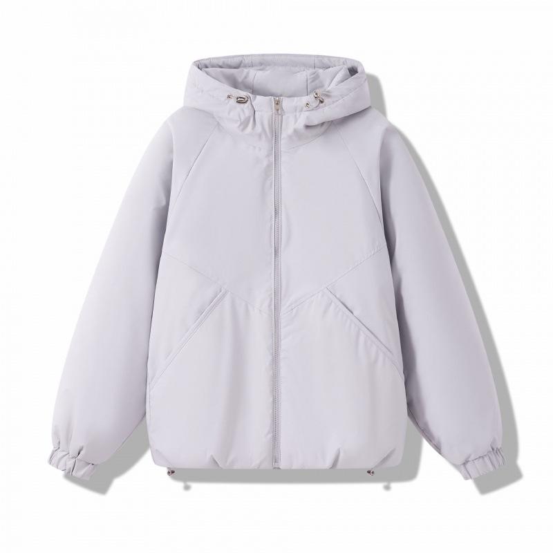 2025 Autumn/Winter Hooded Cotton-Padded Short Jacket - Casual Loose Fit Windbreaker with Drawstring