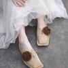 Vintage Floral Loafer With Pu Material For Casual Daily Wear Women