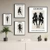 Retro 12 Zodiac Posters Capricorn Gemini Cancer Leo Libra Sagittarius Constellation Canvas Painting Wall Art Pictures Home Decor