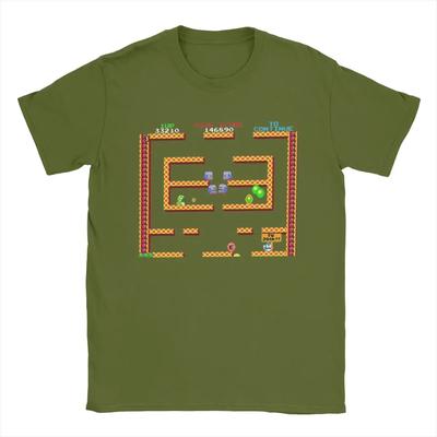 Unique Bubble Bobble Level Game T-Shirts for Men Crewneck Cotton T Shirts Short Sleeve Tees Plus  Tops#Color(1)