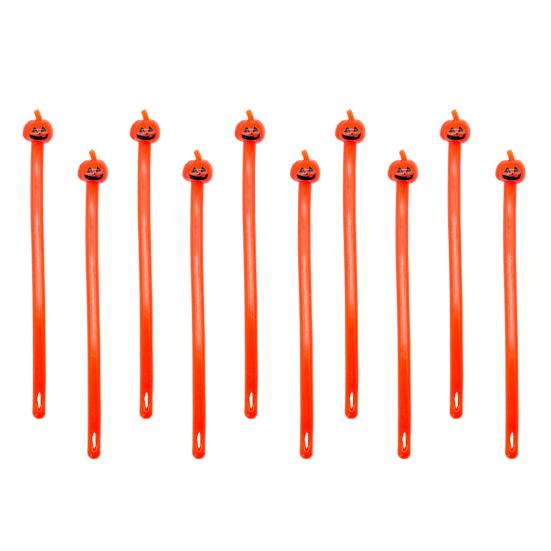 10Pcs Halloween Elastic Rope Sensory Toy Pumpkin Witch Ghost Skull Stretchy Noodle Kids Adults Stress Anxiety Relief TPR String Fidget Toy Party