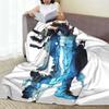 Flannel Throw Blanket Cloud Strife Final Fantasy 7 Games FF7 Warm Plush Blankets Soft Bedding for Living room Home Travel Sofa