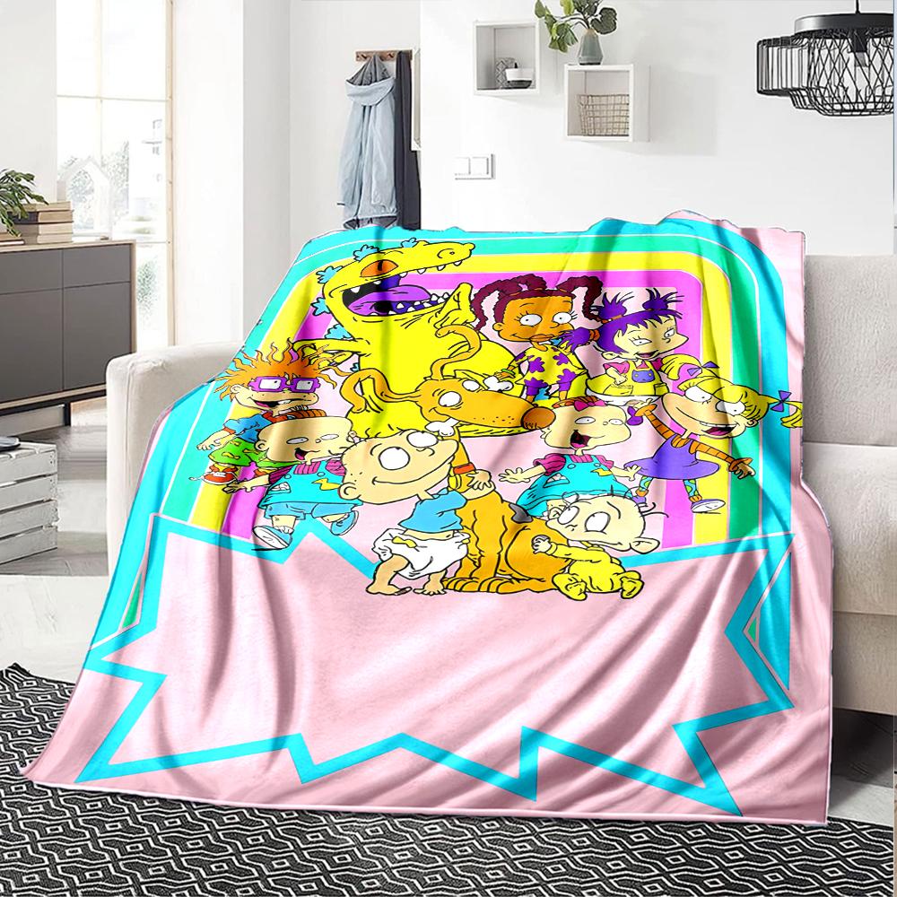 Rugrats Theme Printed Blanket - Perfect for Couch, Bed, Travel & Outdoor Use | Machine Washable, Cozy & Durable.