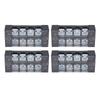 Terminal Strip Dual Row Screw Clamp High Current Wire Terminal Block with Cover 600V 25A 4pcs 4 Position (2504)