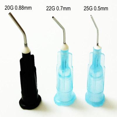 Dental Irrigation Bent Needle Tips Dental Composite Resin Rinse Elbow Black 20 G/22G/25G Dental Disposable Materials