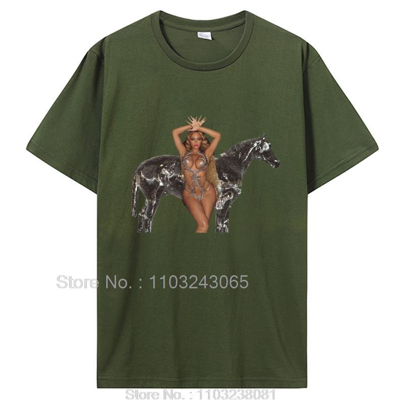 Retro Beyonce Renaissance Printed TShirt Pop Singer New Album Tshirt For Fans Cotton Unisex Women Unisex Tops Tee Streetwear