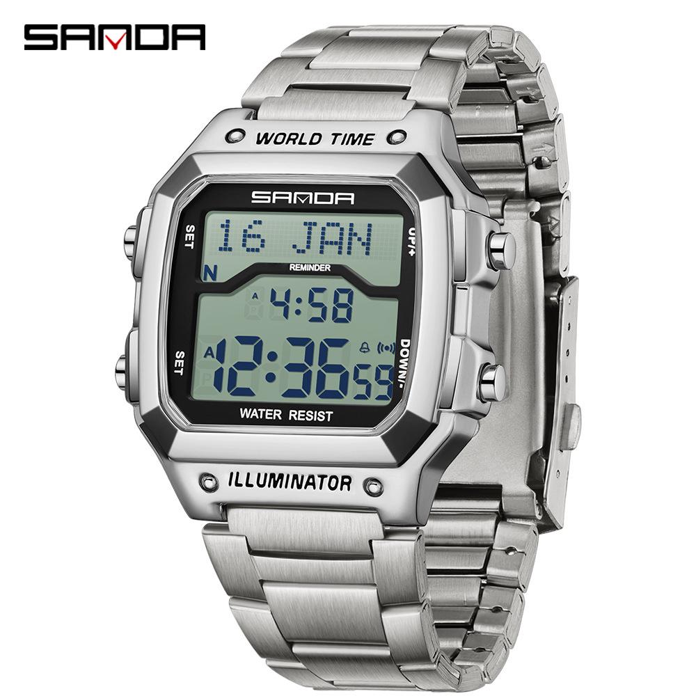 Sanda Men's Multifunctional Waterproof Electronic Watch - Middle East Exclusive, Summer Time Wristwatch