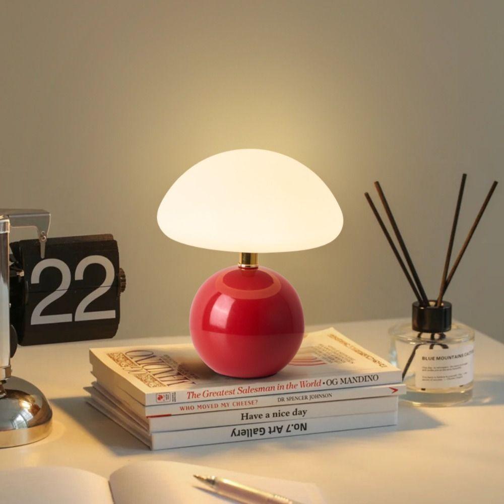 Tri Color Dimming Table Lamp USB Plug Atmosphere Light Creative Mushroom Bedside Lamp  Living Room