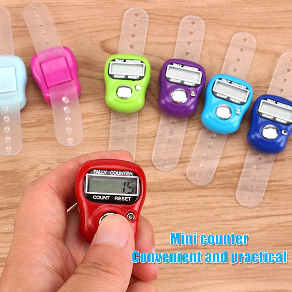 Electronic Finger Counter Ring with LED Digital Row Tally Stitch Marker Pedometer Display Electronic Tally Counter