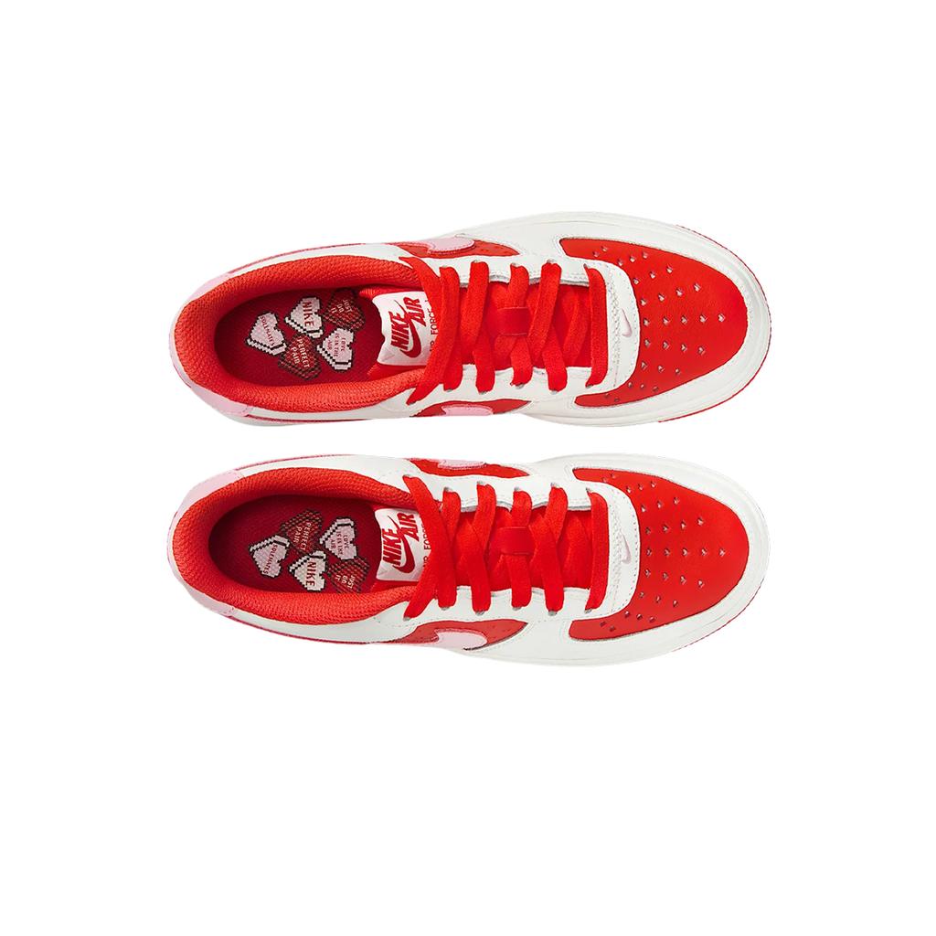 Nike Air Force 1 Low GS Sevgililer Günü 2025 Çocuk Spor Ayakkabıları Kırmızı Zirve-Beyaz Açık-Kırmızı HV5165-121