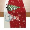 Christmas Table Mat Linen Print Santa elk Table Runner Christmas Decor Snowman Xmas Tree Pattern Tablecloth Home Xmas Ornaments