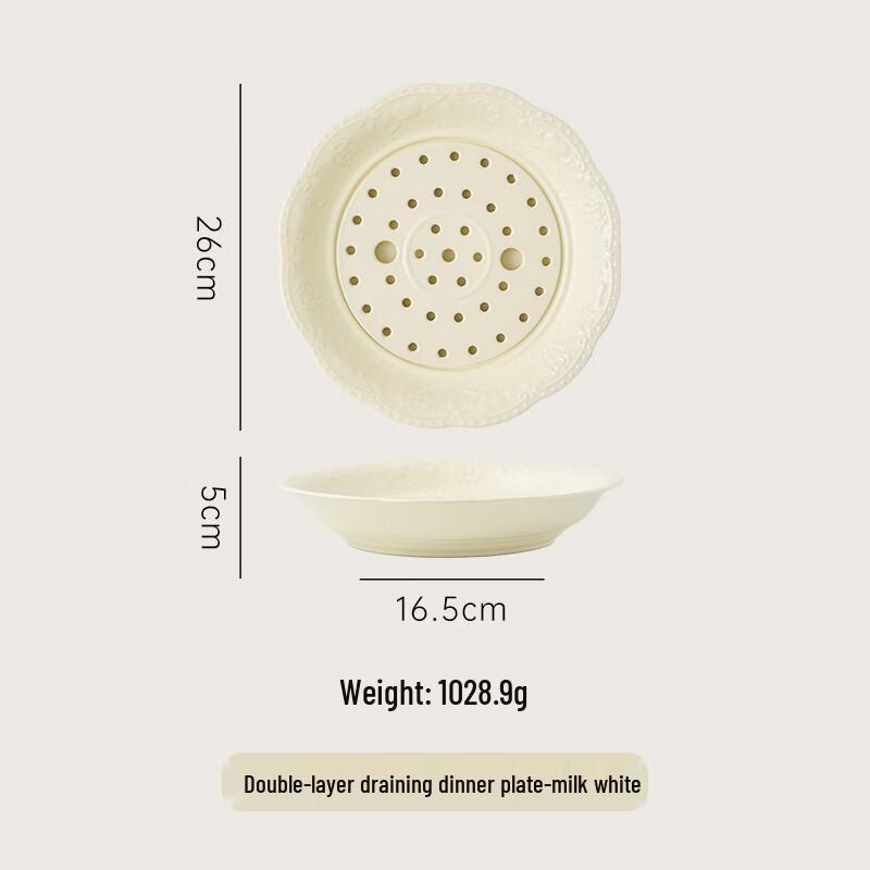 Nordic Ceramic Double-Layer Dumpling Draining Plate
