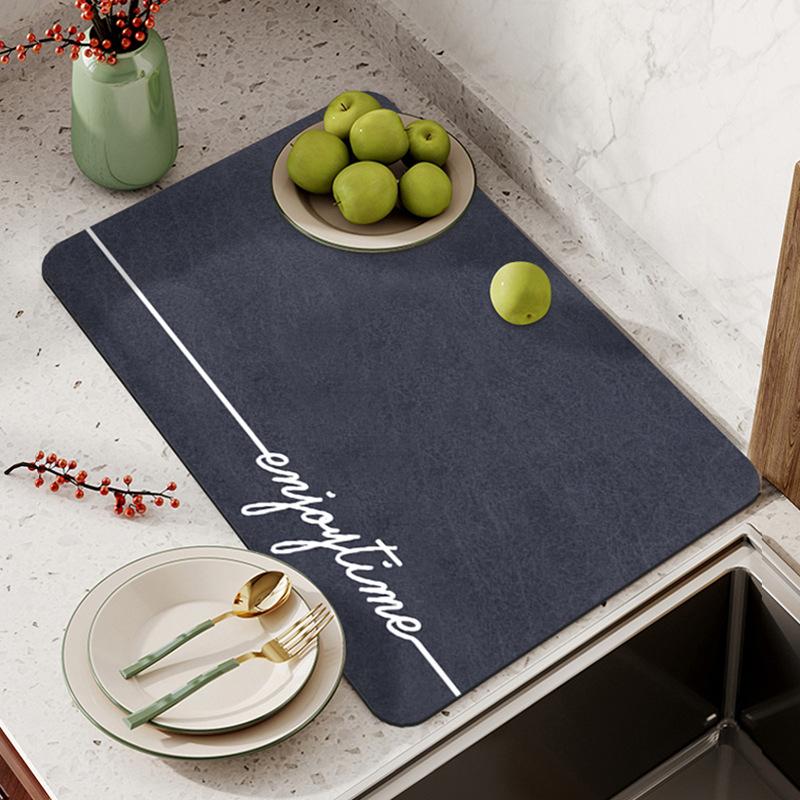 Coffee Machine Absorbent Mat Bowl Dish Drying Mat Non-slip Bar Drain Mat Kitchen Countertop Mat Table Washer Mat