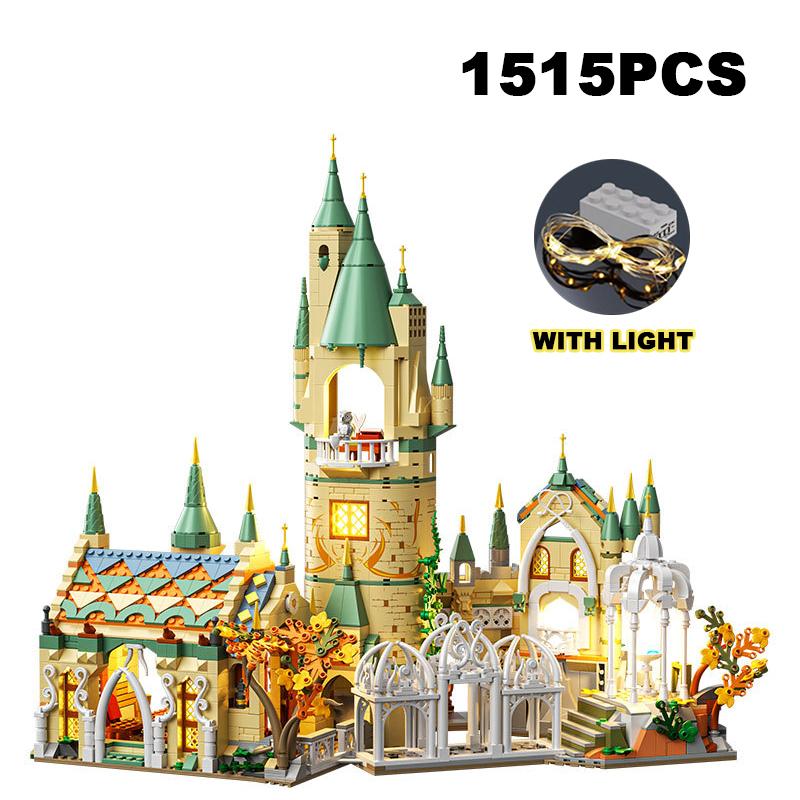1555PCS Movie Lorded of Rings Green Shadow Castle  Rivendell House Building Blocks Model Assemble Bricks Toys Gift For Adult Kid