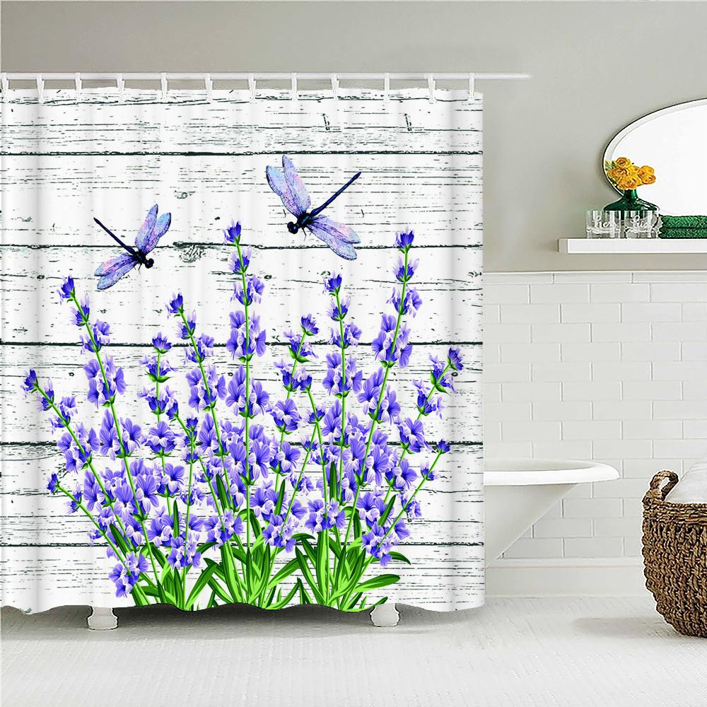 3d Sunflower Yellow Flowers Shark Shower Curtains Bathroom Waterproof Bath Curtain Polyester Cloth With Hooks Decor Bath Screen