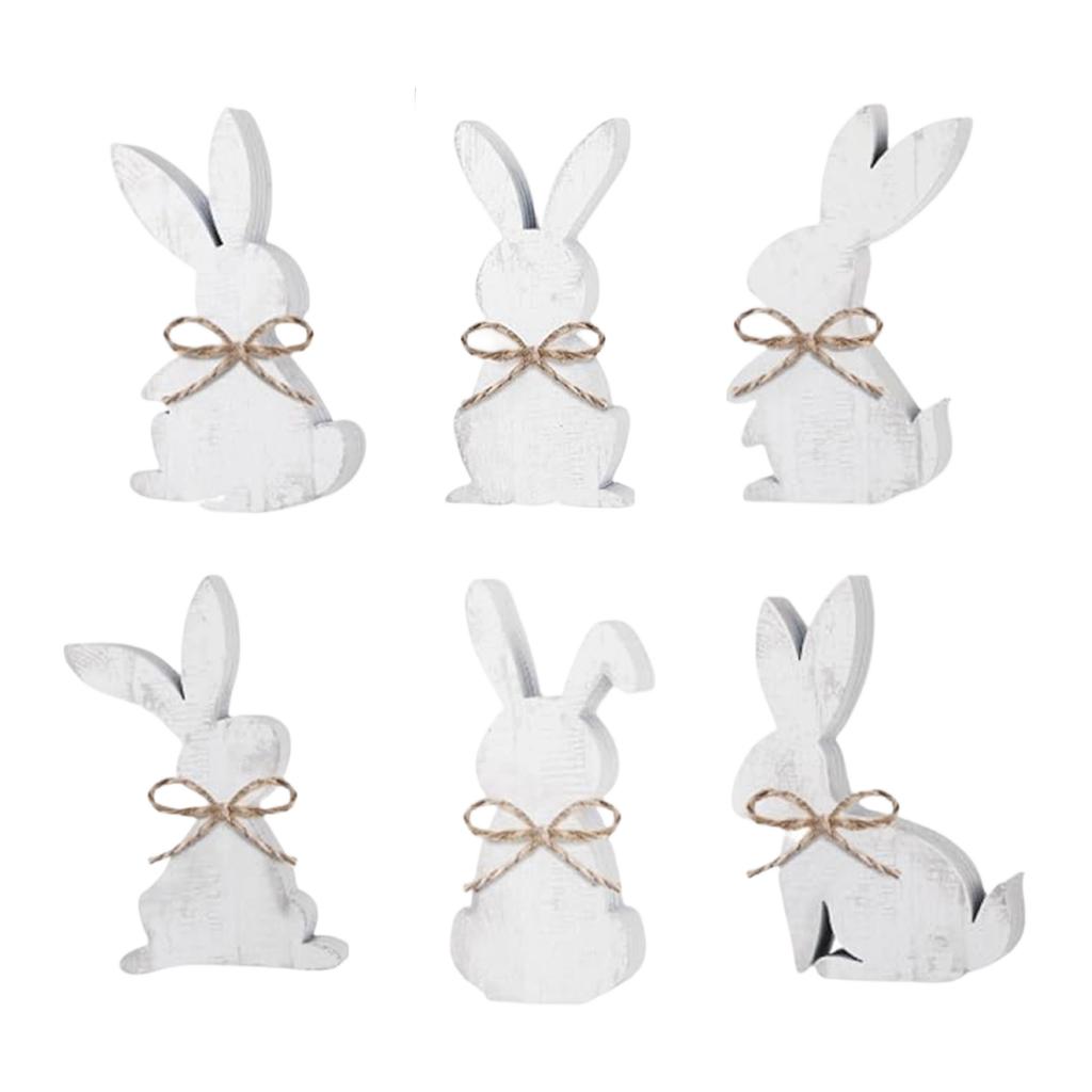 Easter Bunny Decorative Atmosphere Ornament– Six-Piece Decoration