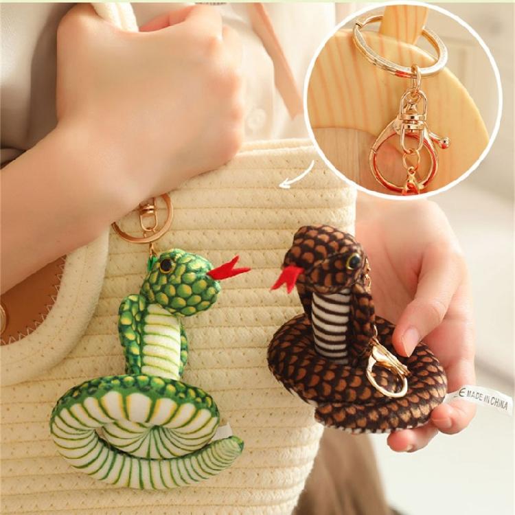 Handmade Lovely Snake Plush Keychain Charm Pendant Craft with Sturdy PP Cotton for Soft and Comfortable Feel Use