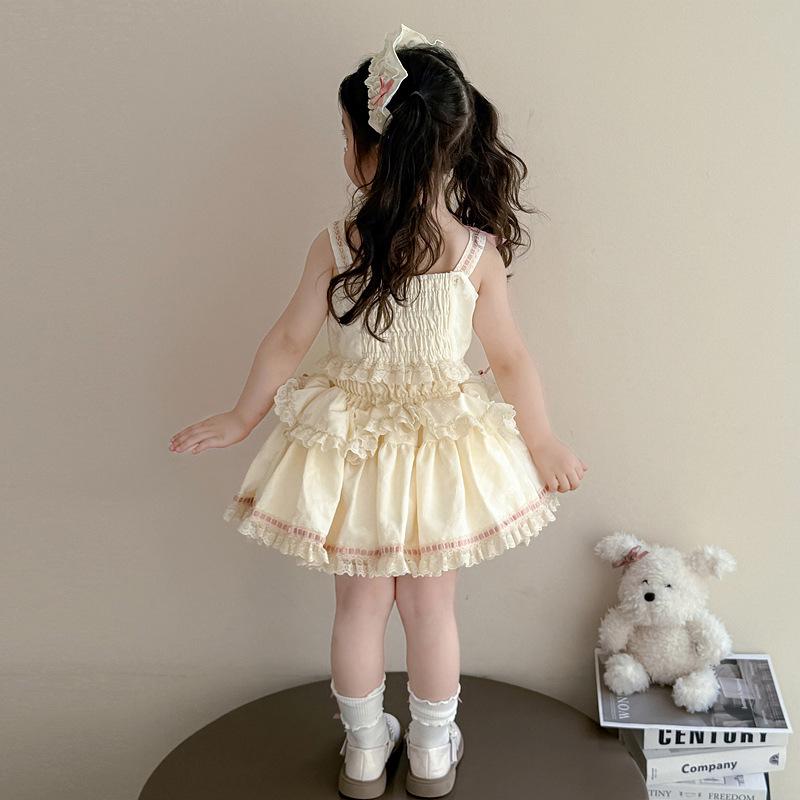 Girls' Dopamine Princess Summer Lolita Dress Set - Fluffy Birthday Party Outfit