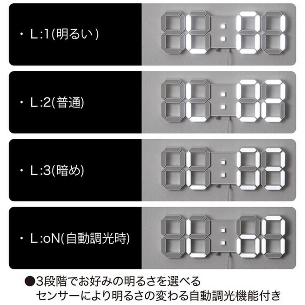 Nitori 3D Letter LED Digital Wall Clock 001SL NITORI 8172748