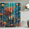 Underwater SymphonyWomen with Long Flowing Hair Playing a Guitar In an Artistic Shower Curtain Set Decorative Waterproof Bathtub