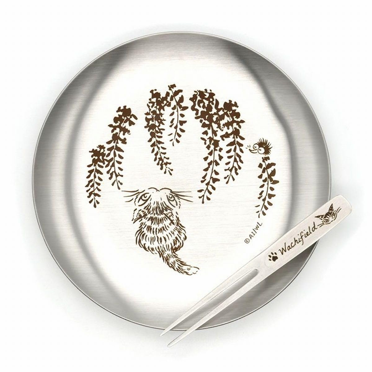 

Даян Лазер Сделано из нержавеющей стали Круглая тарелка Канзаши Нержавеющая сталь Десертная тарелка Фудзи Даян [WACHIFIELD] Кот, Гравировка, Япония, & Вилка, Набор,