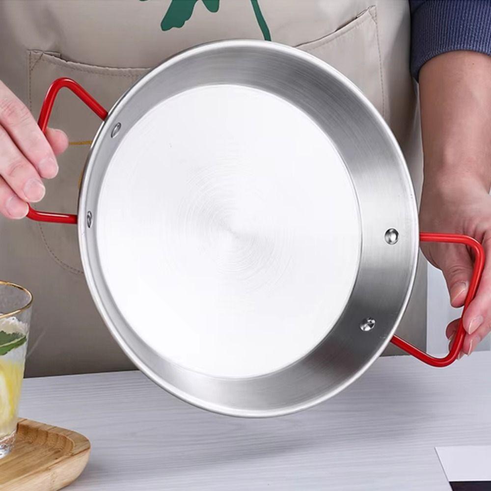 Nonstick Surface Seafood Plate Flat Bottom Snack Plate Heavy Duty Stainless Steel Pan  Home Kitchen