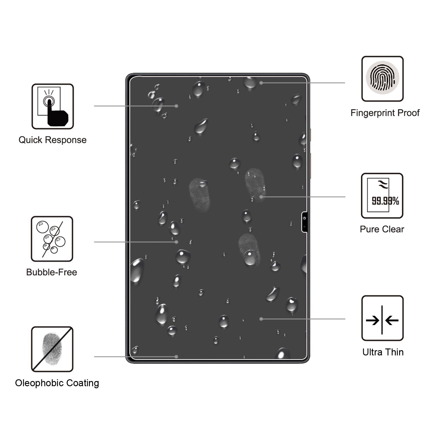 

For Samsung Galaxy Tab A8 10.5 (2021)/A8 10.5 (2022) Flexible Clear TPU Reinforced Corner Phone Case with Tempered Glass Screen Protector A