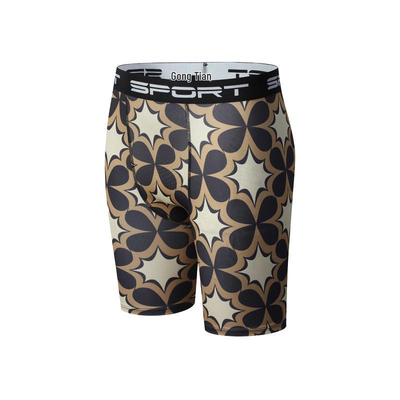 Men's Quick-Dry Elastic Swim Trunks - Tight Fit Boxer Briefs for Fitness and Beach