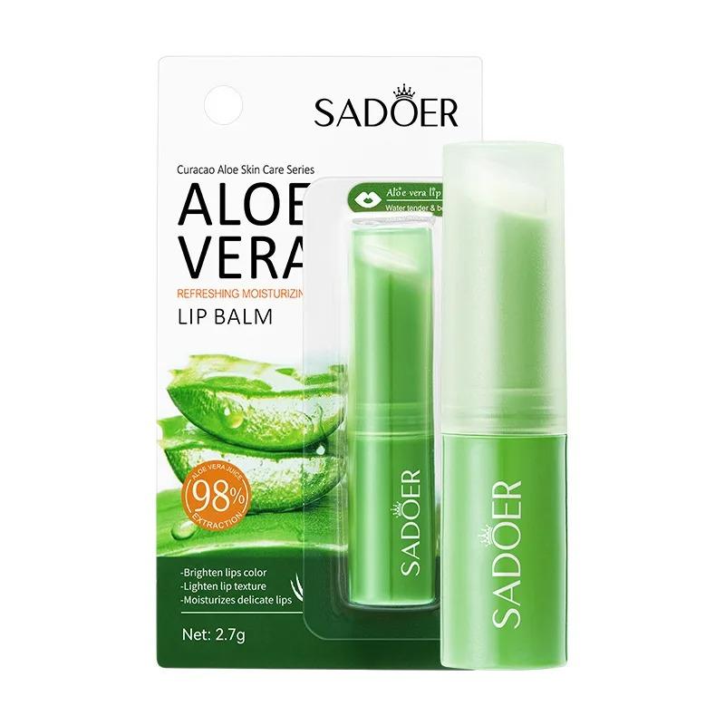Sadoer Aloe Vera Lip Balm Nourishes, Moisturizes, and Softens, Prevents Dryness and Repairs Lips, Gentle and Non-Irritating