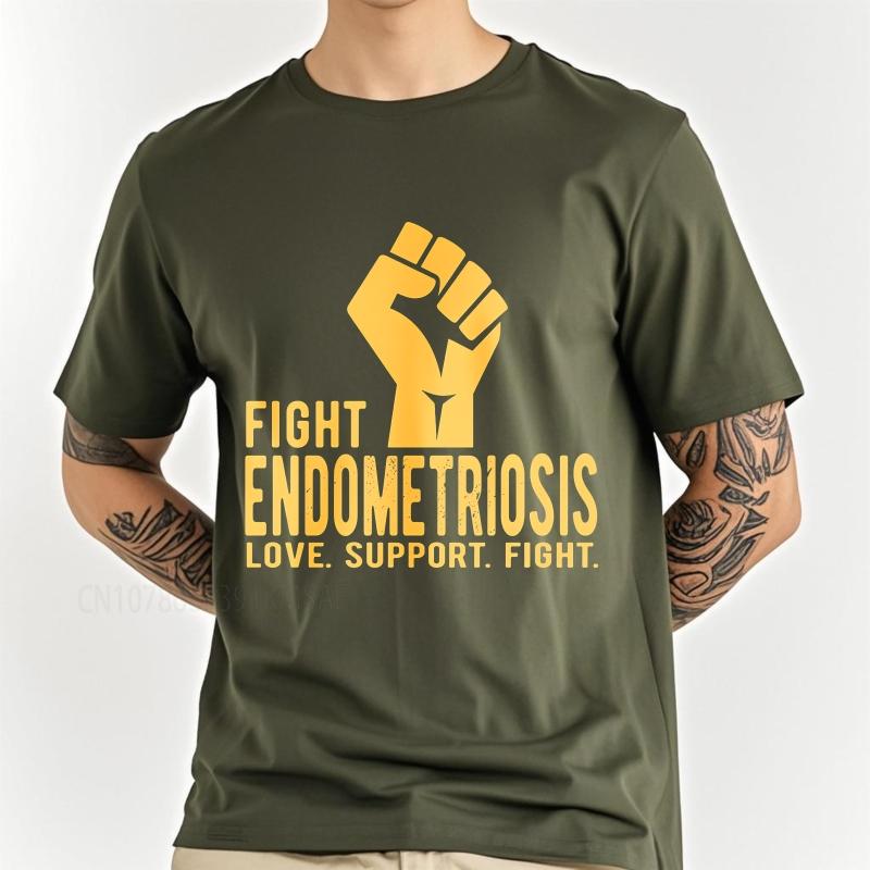 Vintage summer Boys tshirt Fight Endometriosis Love Support Fight Short Sleeve Printed Oneck Teeshirt cotton teeshirt for him
