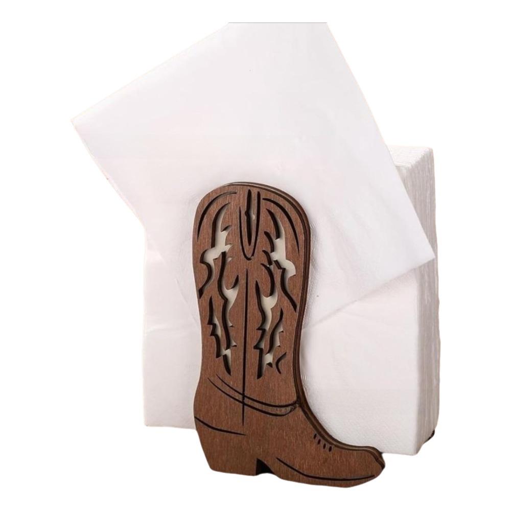 Wooden Paper Towel Holder Decorative Detachable Napkin Holder Space-Saving Practical Tissue Storage Rack Tabletop Display