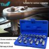19-Piece Socket Bit Set, Chrome-Vanadium Steel, Imperial, Professional Auto Repair Tools - In Stock