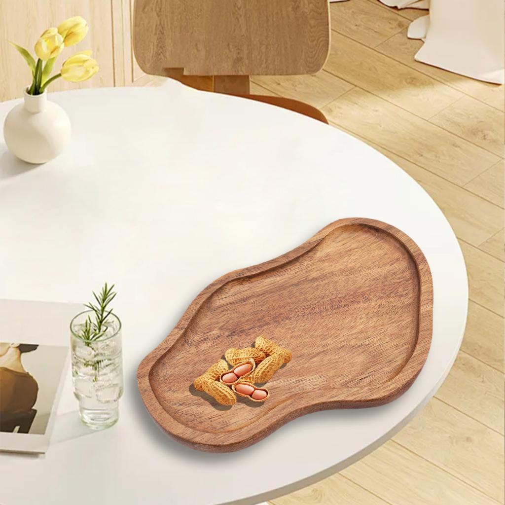 Acacia Wood Serving Tray Cake Appetizer Plate Home Decor Decorative Food Dish Kitchen Countertop Charcuterie Board Sushi Plate